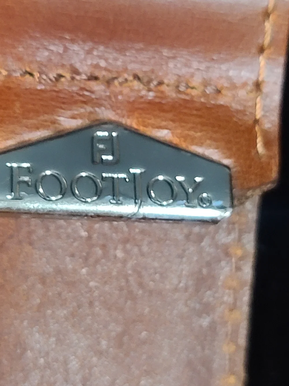 FootJoy Men's Brown Leather Belt with Brass-Tone Buckle